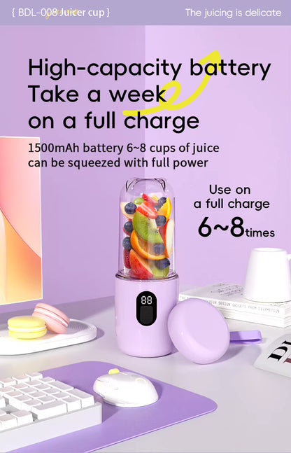 Mini 500ml Juicer Mixer for Smoothie Shake Protein Travel Sports Bottle Juicer Cup