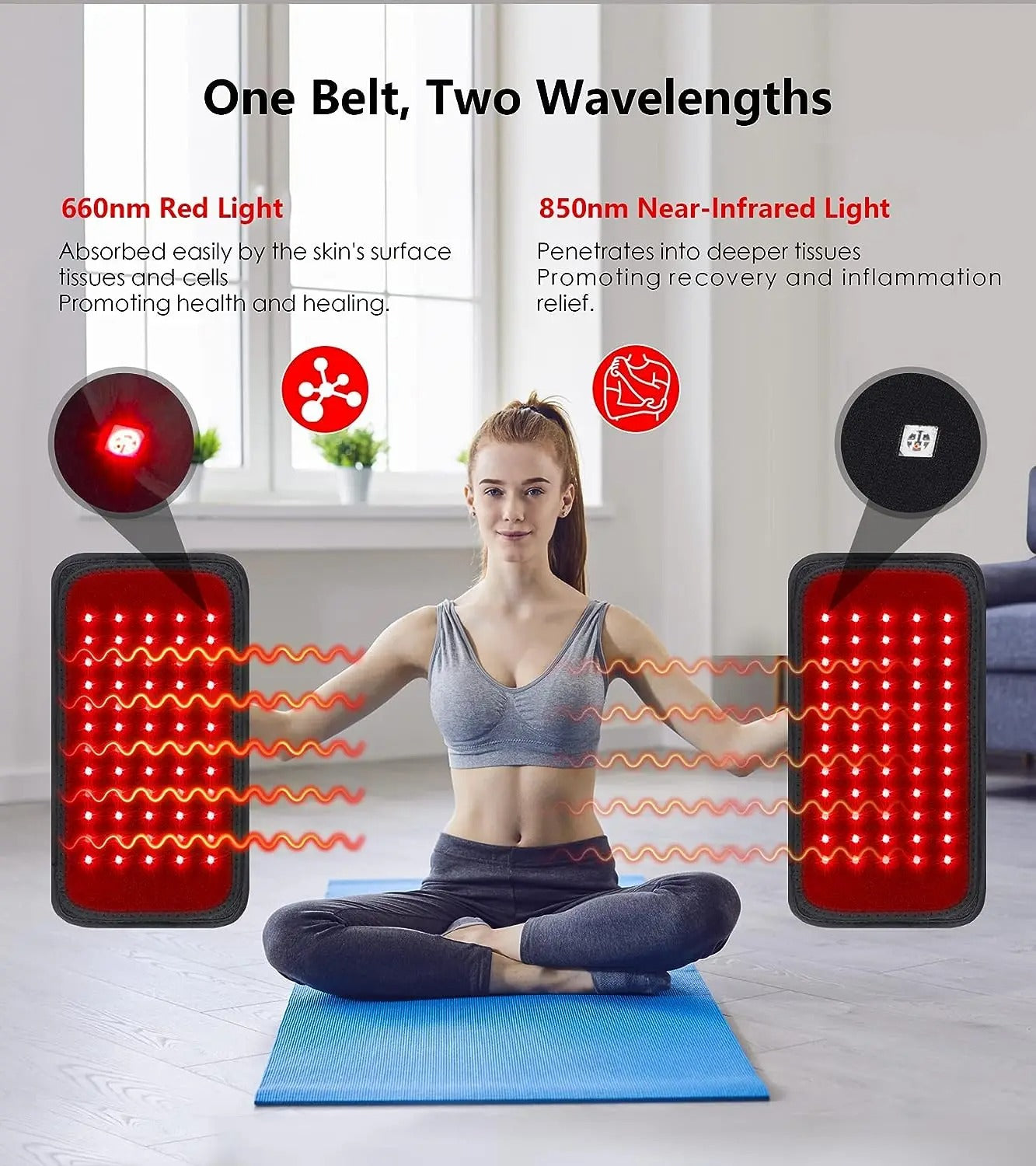Red ＆ Infrared Light Therapy Belt (60 LED's)